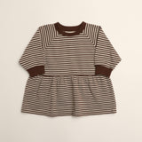 Kelsey Dress in Turtledove Chocolate Stripe