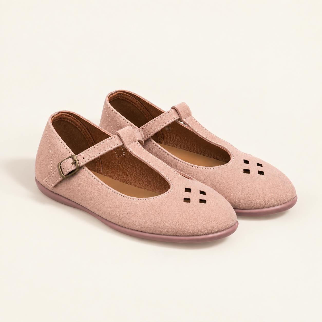 Suede T-Bar Mary Jane | Rose