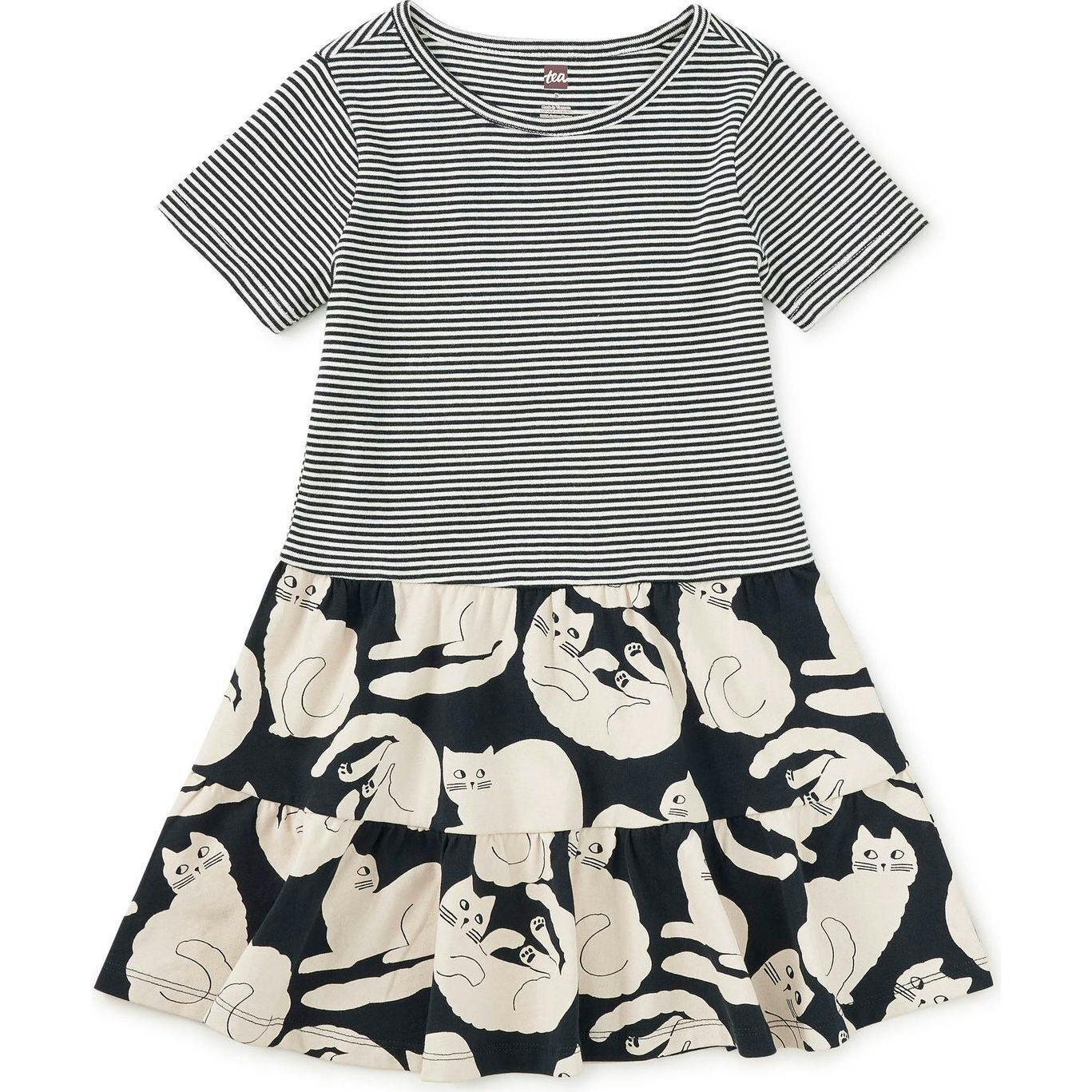 Tier Skirted Twirl Dress, Black
