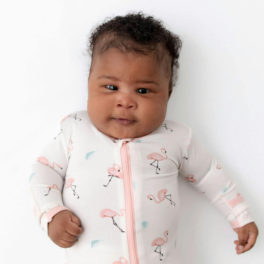 Flamingo Zippered Footie
