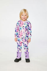 One Piece Thermal Underwear Purple Floral Print