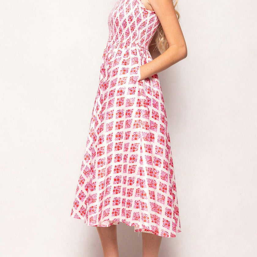 Kylie Dress in Rouge Lattice Floral