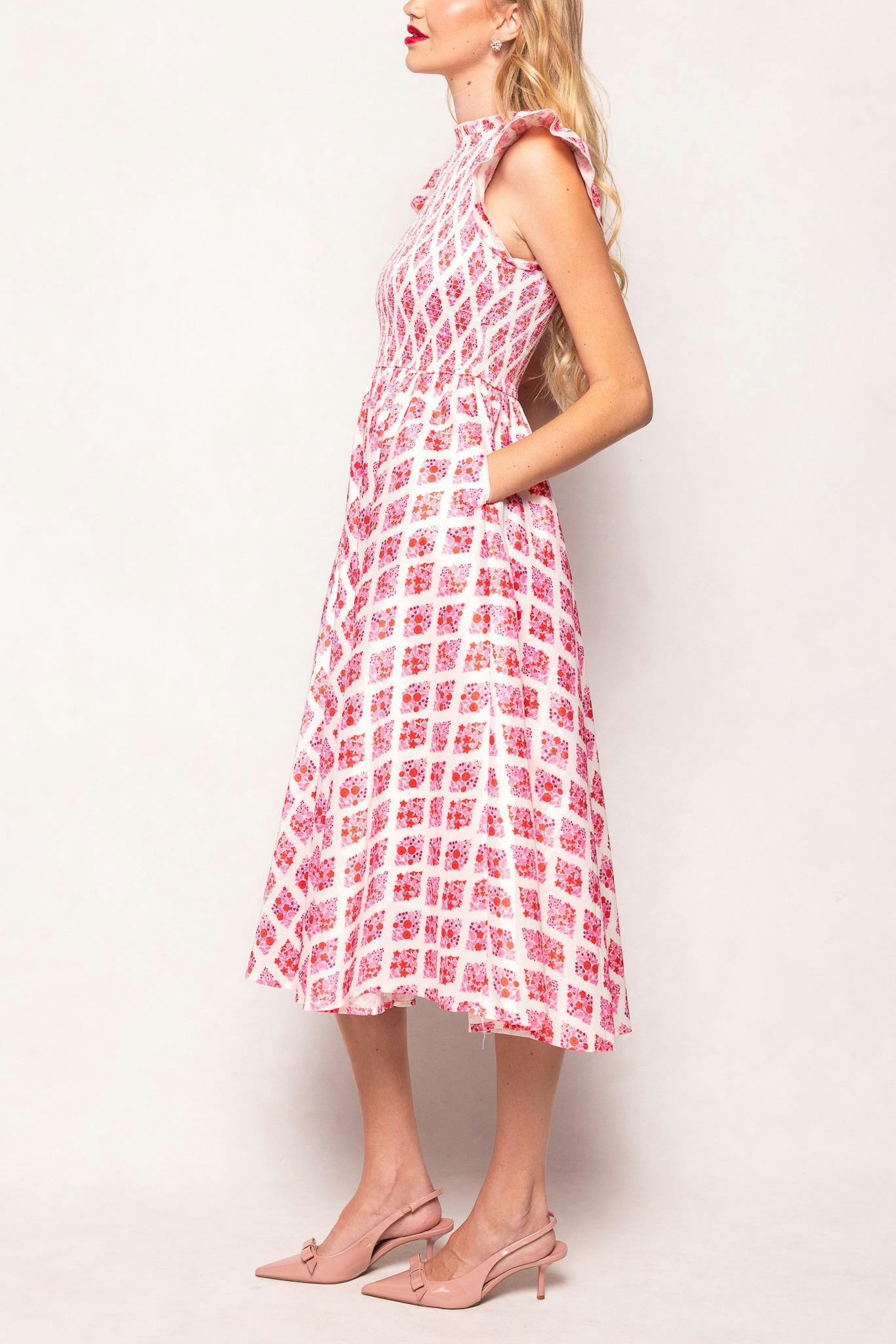 Kylie Dress in Rouge Lattice Floral