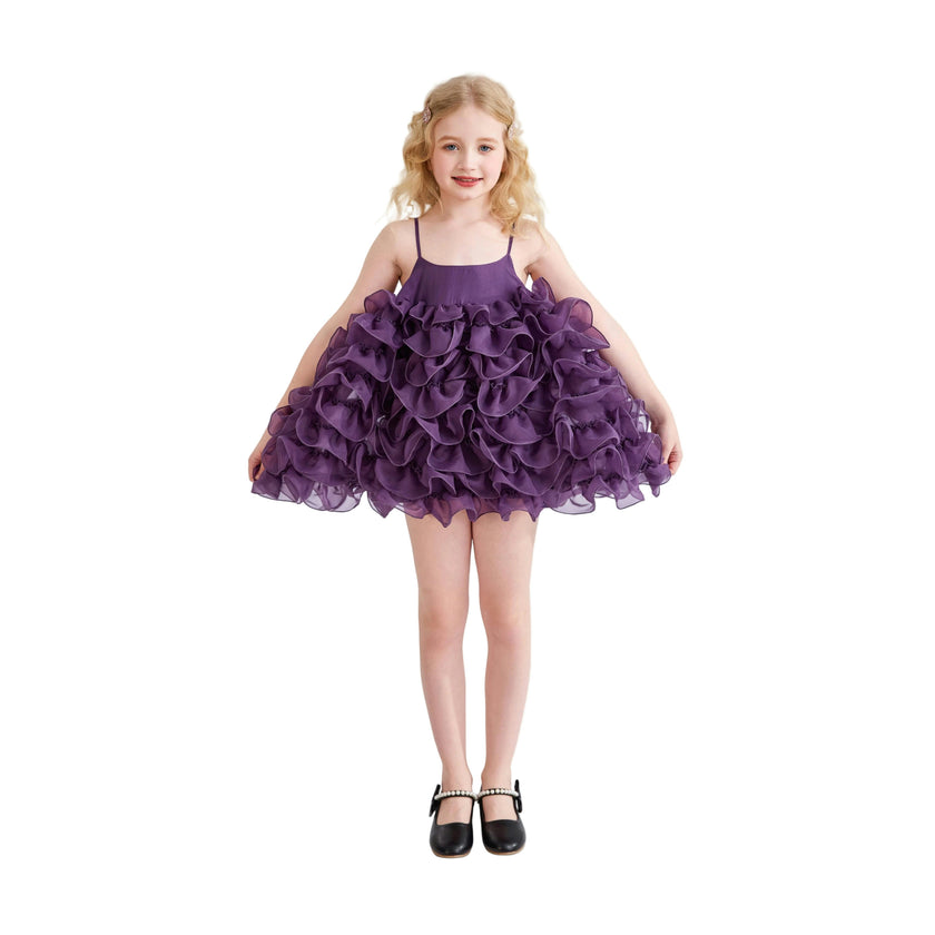 Purple Vionara Ruffle Dress