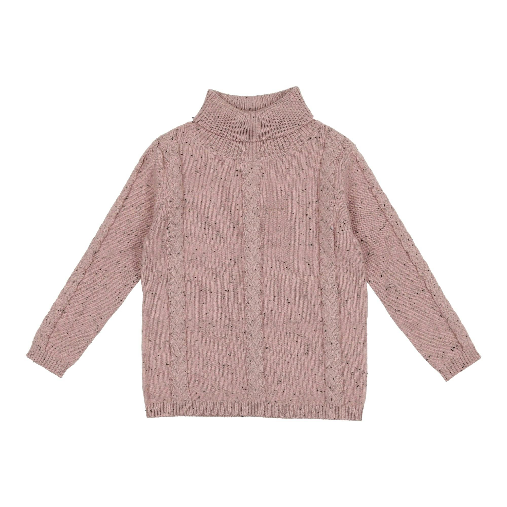 Cable Knit Ribbed Neck Sweater