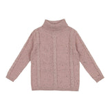 Cable Knit Ribbed Neck Sweater