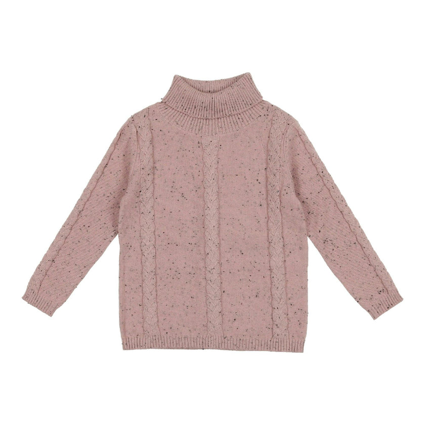 Cable Knit Ribbed Neck Sweater