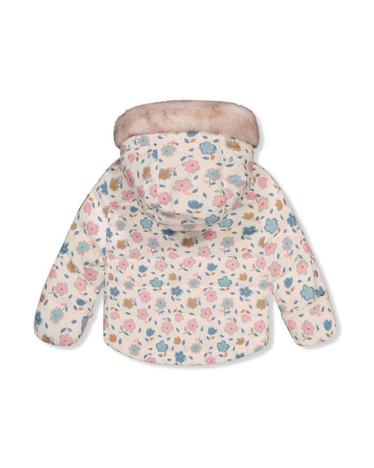 Baby Two Piece Snowsuit White With Floral Print