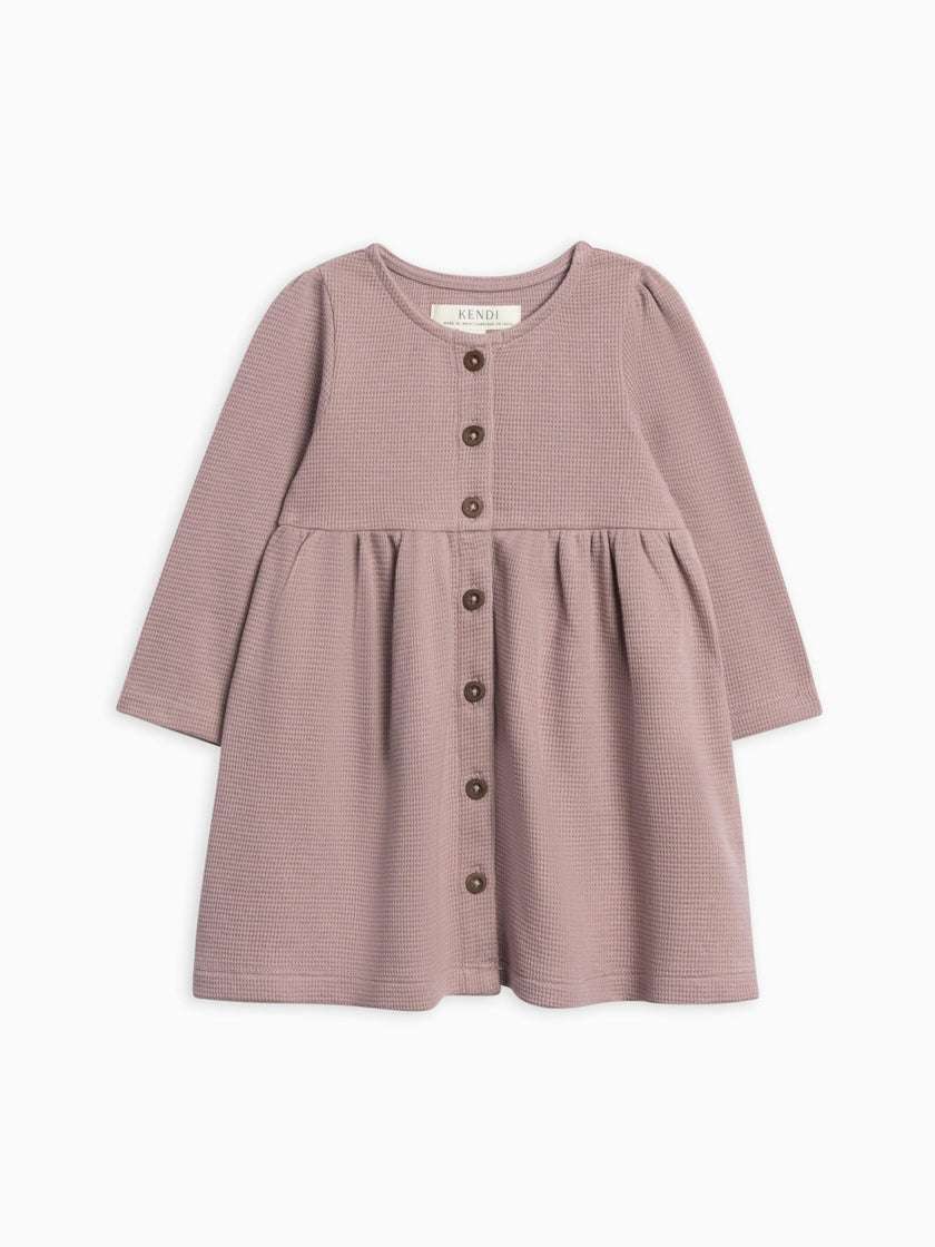 Arden Waffle Knit Button Front Dress