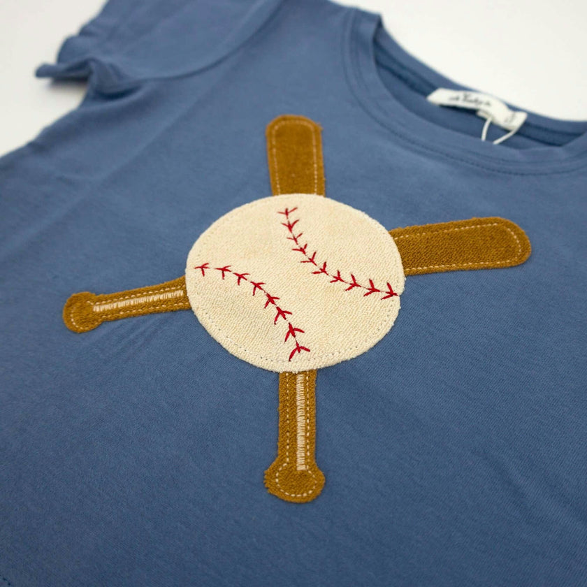 Vintage Baseball Terry Applique Raw Edge Tee