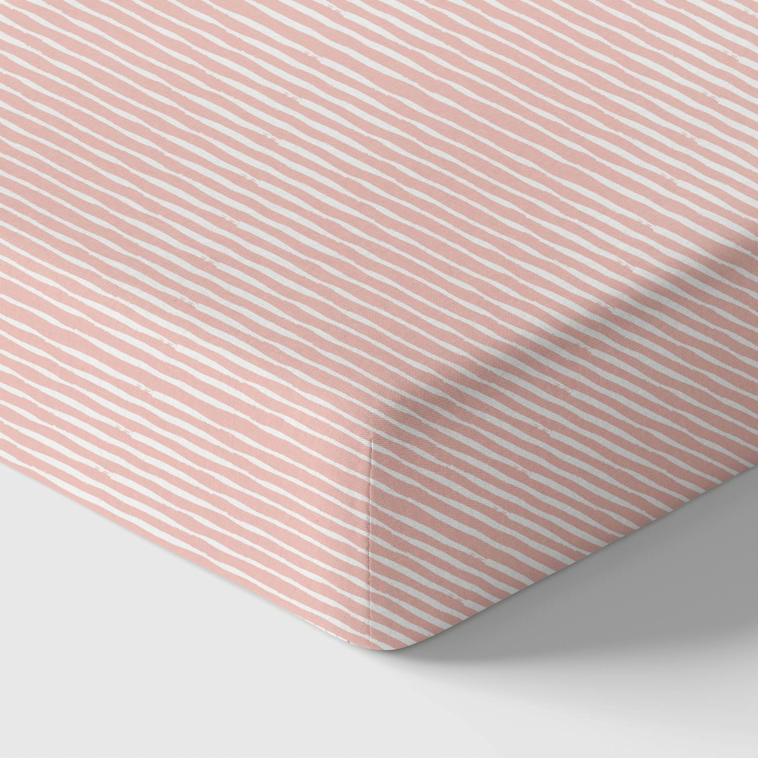 Organic Crib Sheet - Pink Stripes