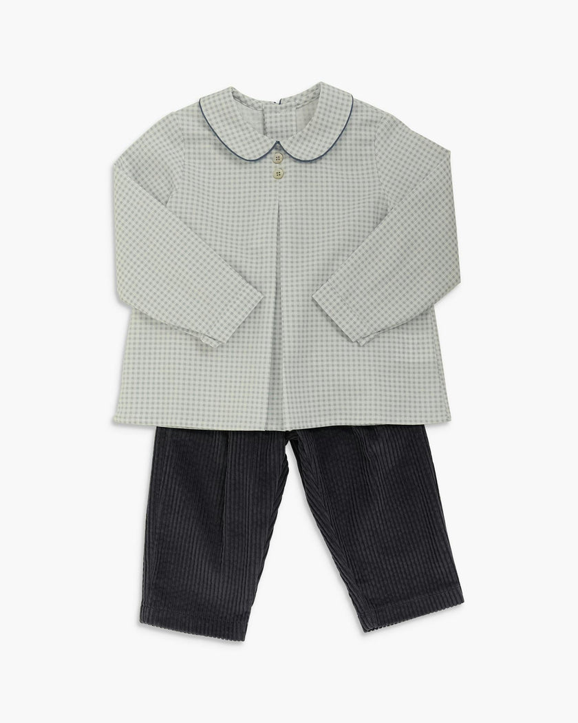 Darius Shirt Dusty Blue Vichy