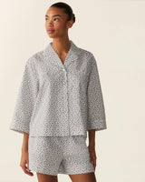 The Olivia Poplin Short Set in Ditsy Waltz White