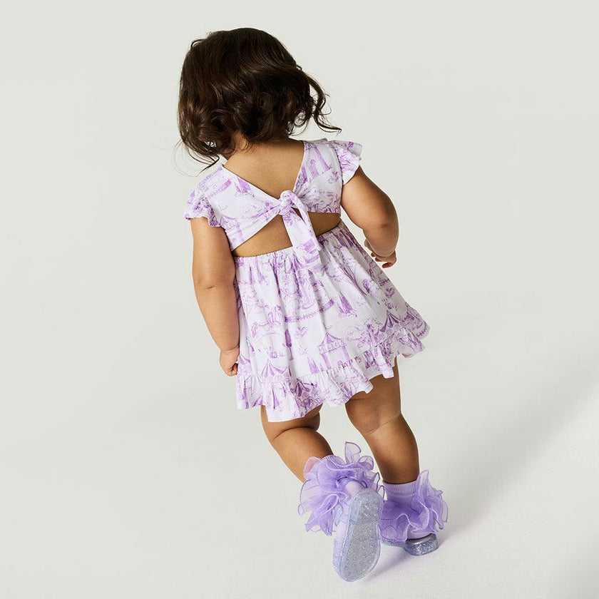Babette Tie Back Ruffled Bodysuit Dress