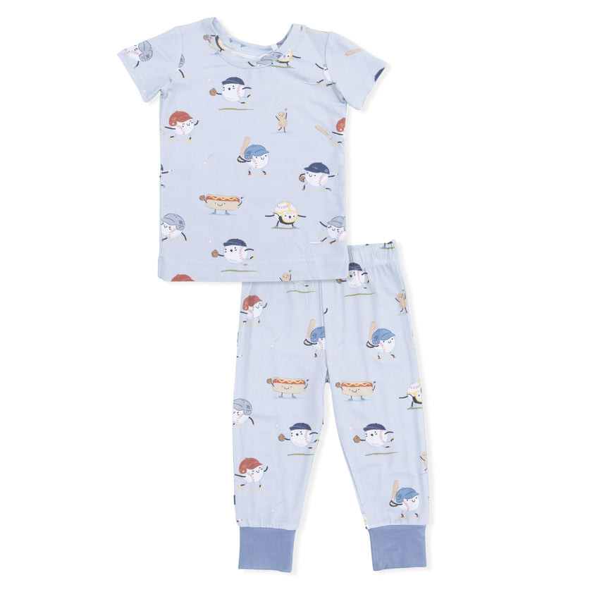 Baseballs Playing Baseball - Short Sleeve Loungewear Set