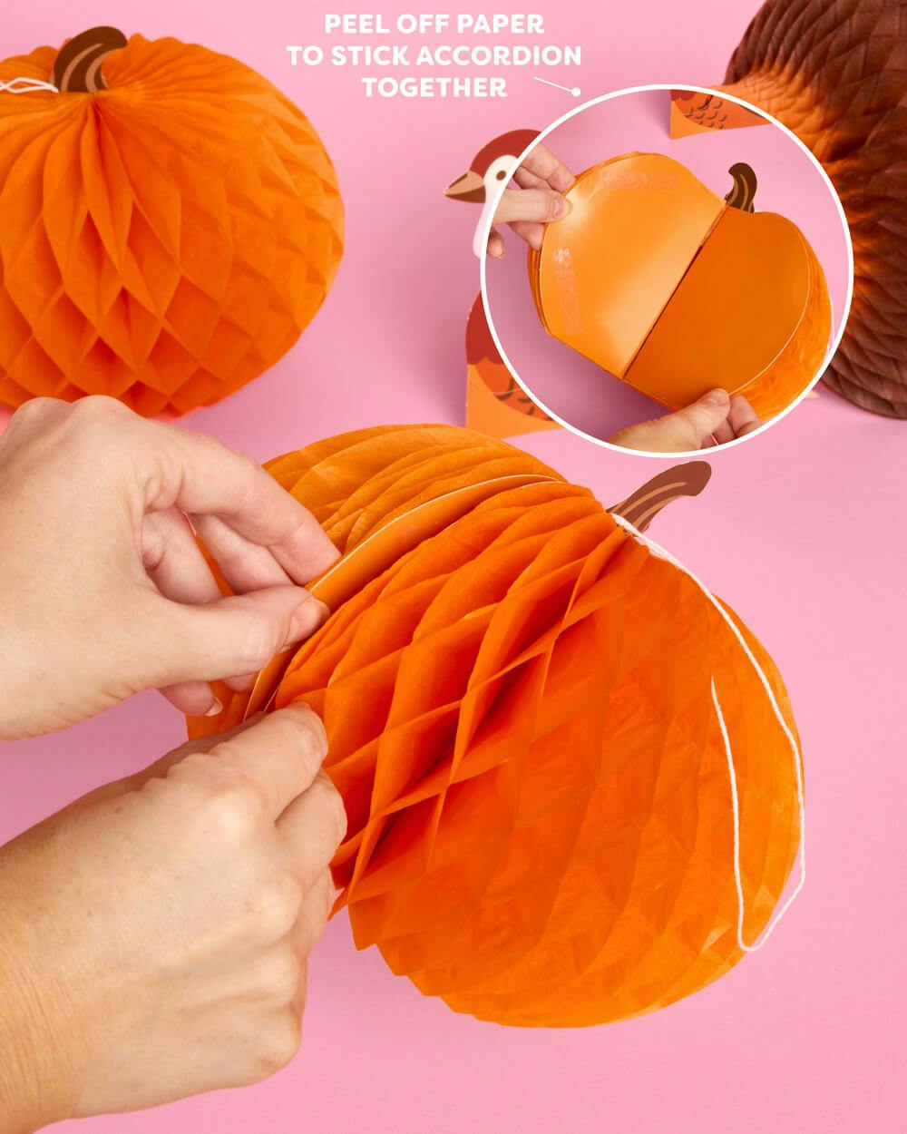 Turkey + Pumpkin Accordions - 4pc fall decor set