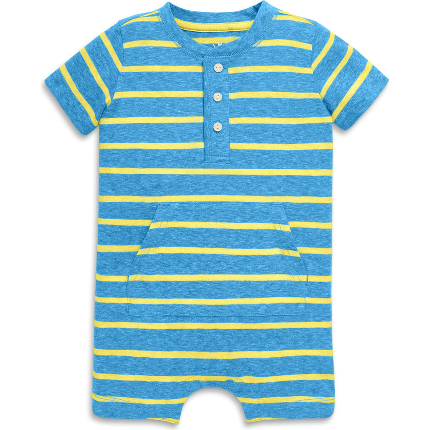 Baby heathered henley shortie in stripe