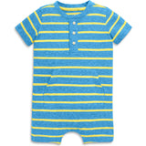 Baby heathered henley shortie in stripe