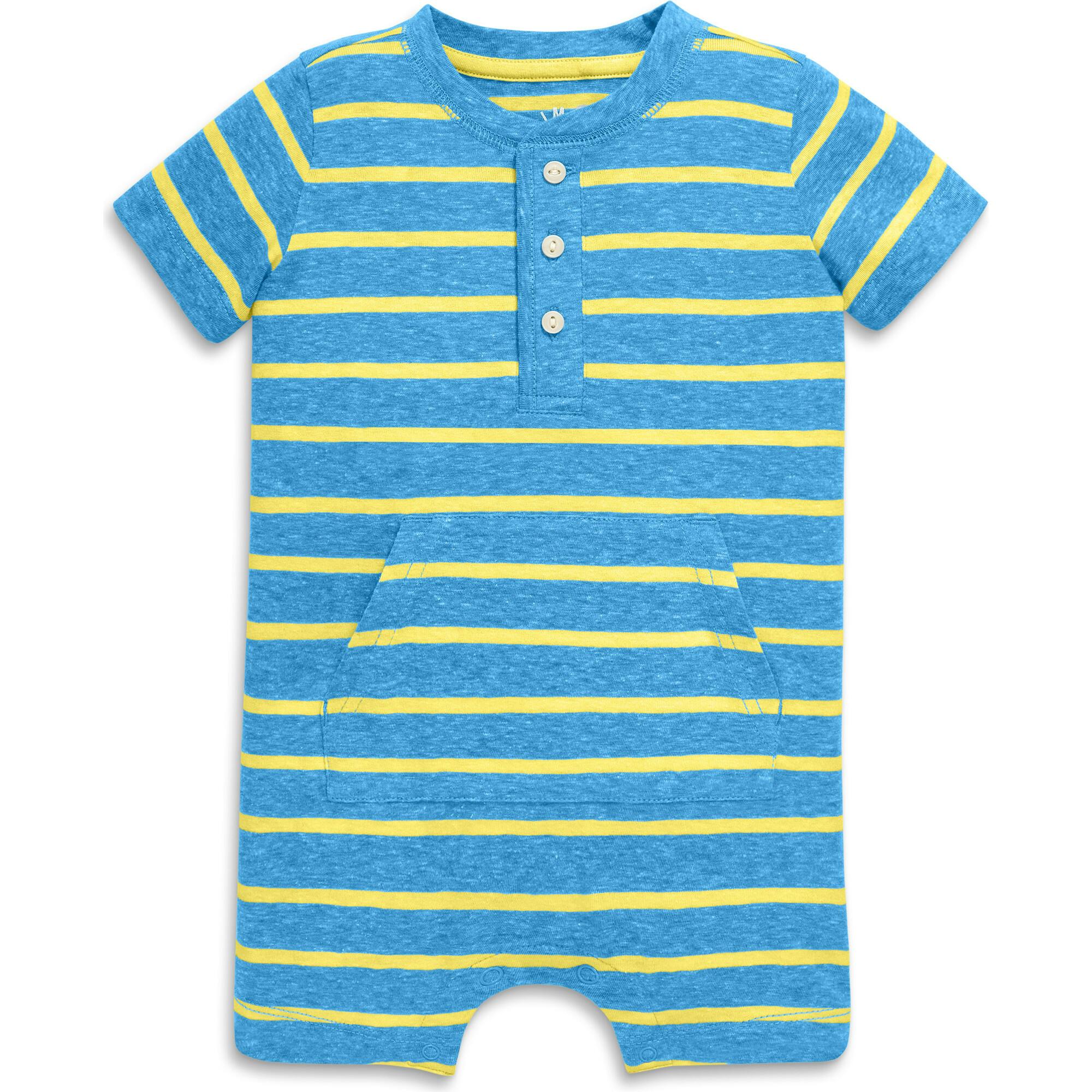 Baby heathered henley shortie in stripe