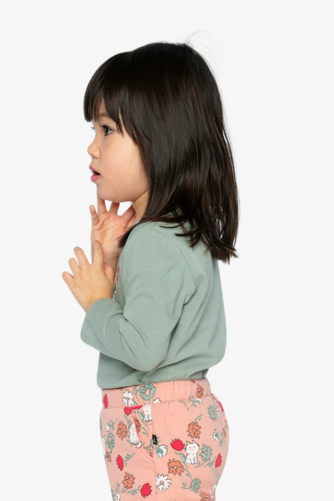 Organic Cotton Long Sleeve T-Shirt Sage Green