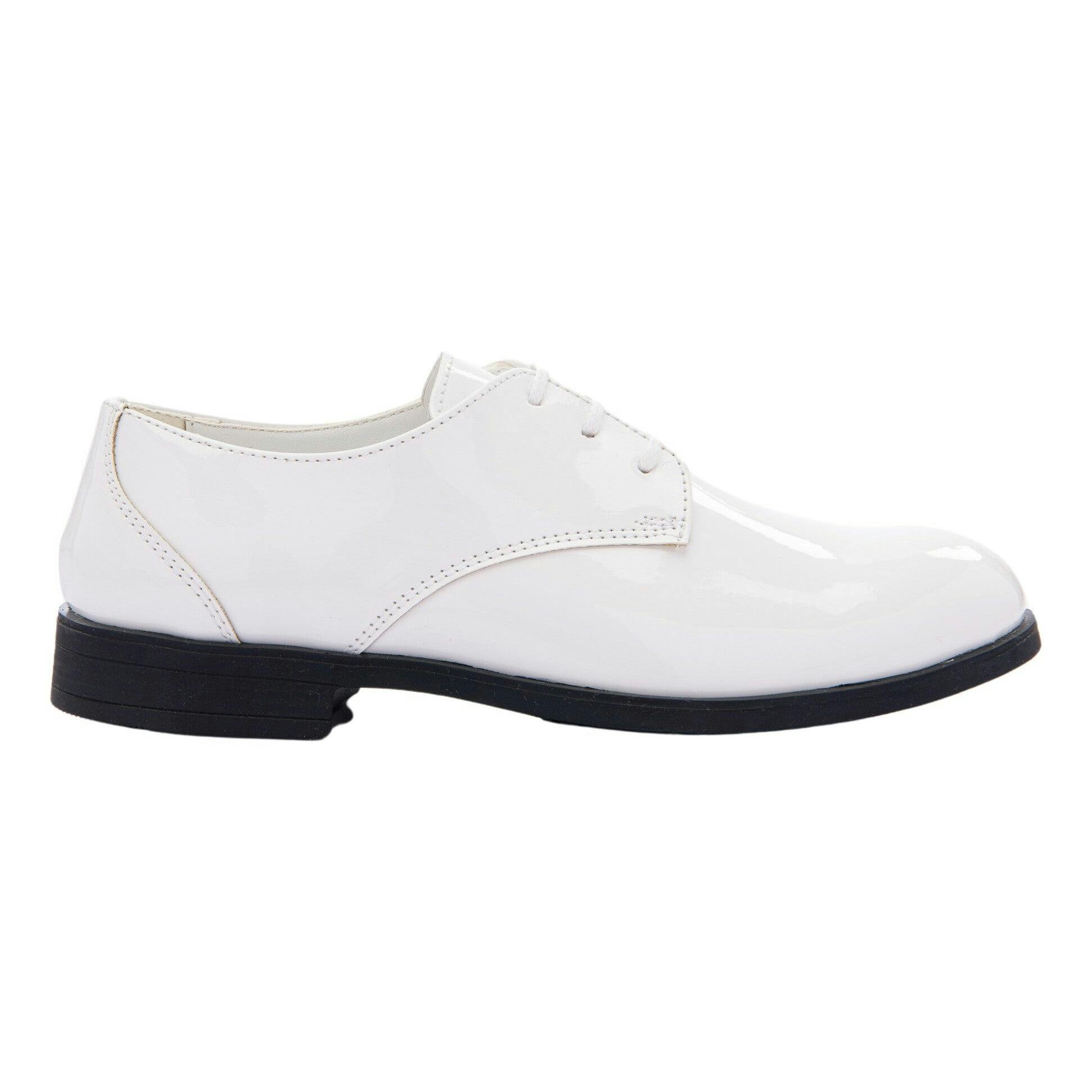 White Patent Lace Dress Shoes