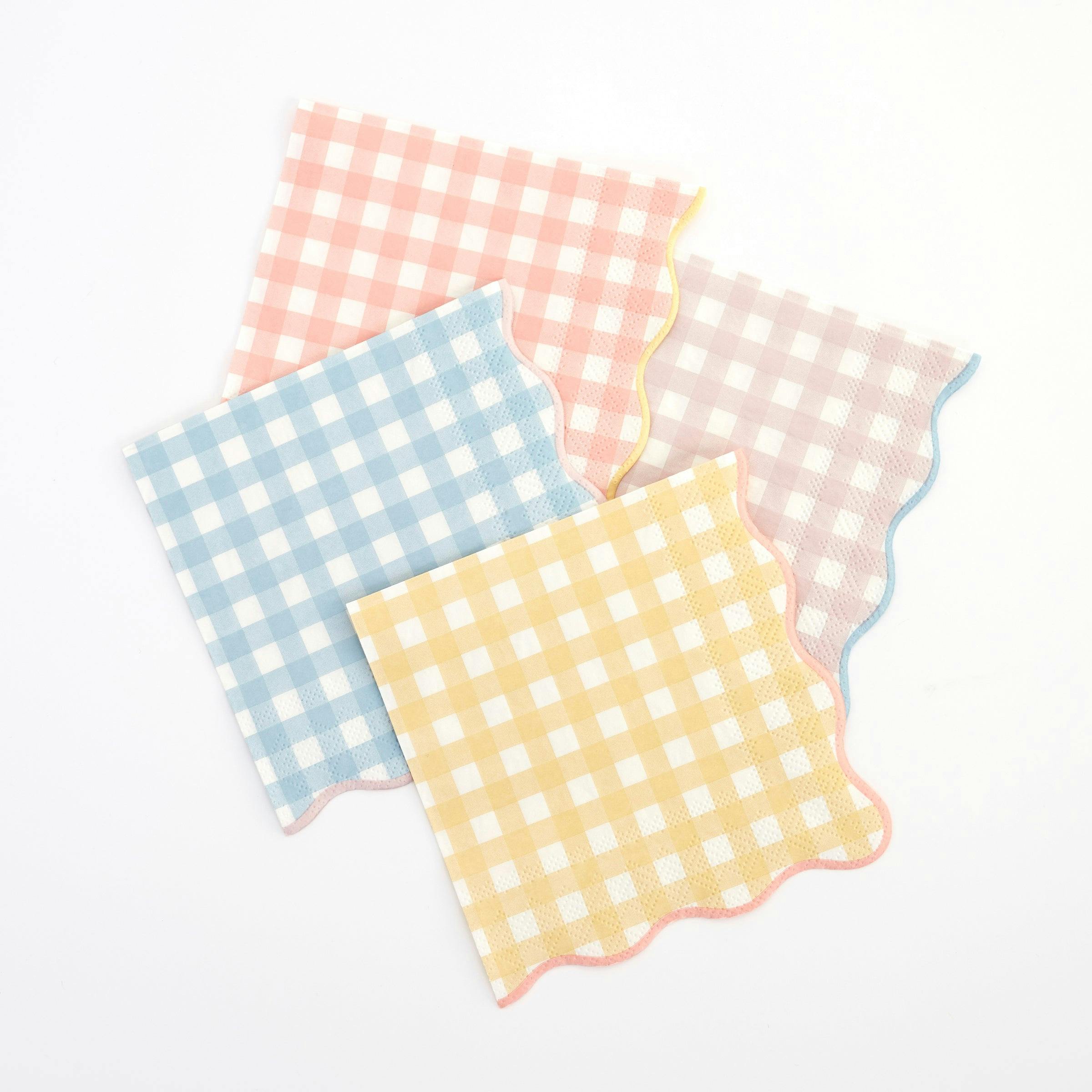 Set of 12 Gingham Small Napkins