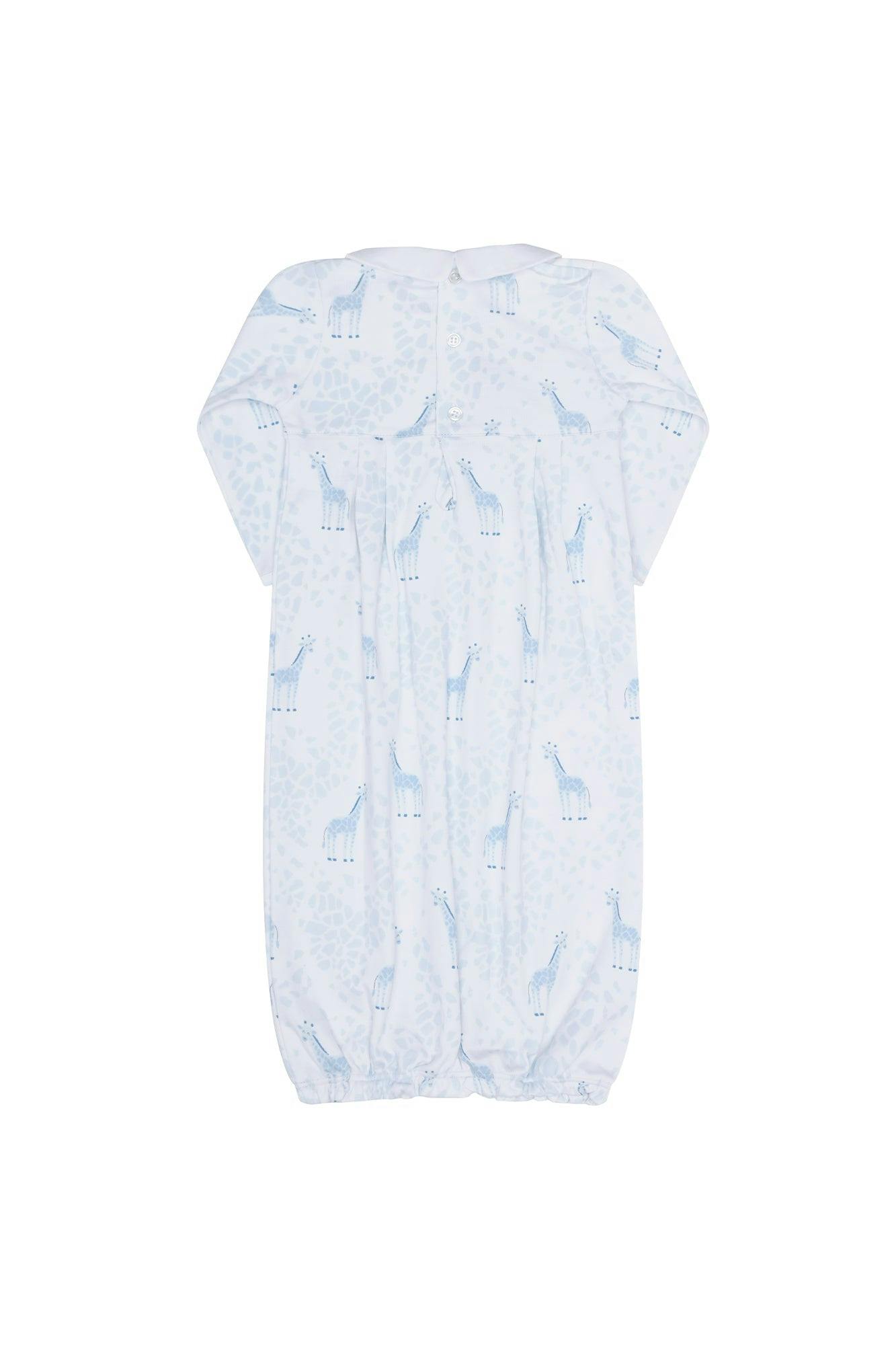 Blue Print Smocked Gown