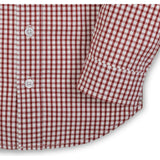 Organic Stretch Poplin Long Sleeve Button Down Shirt, Red