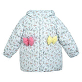 Lavender Floral Bow Hooded Coat