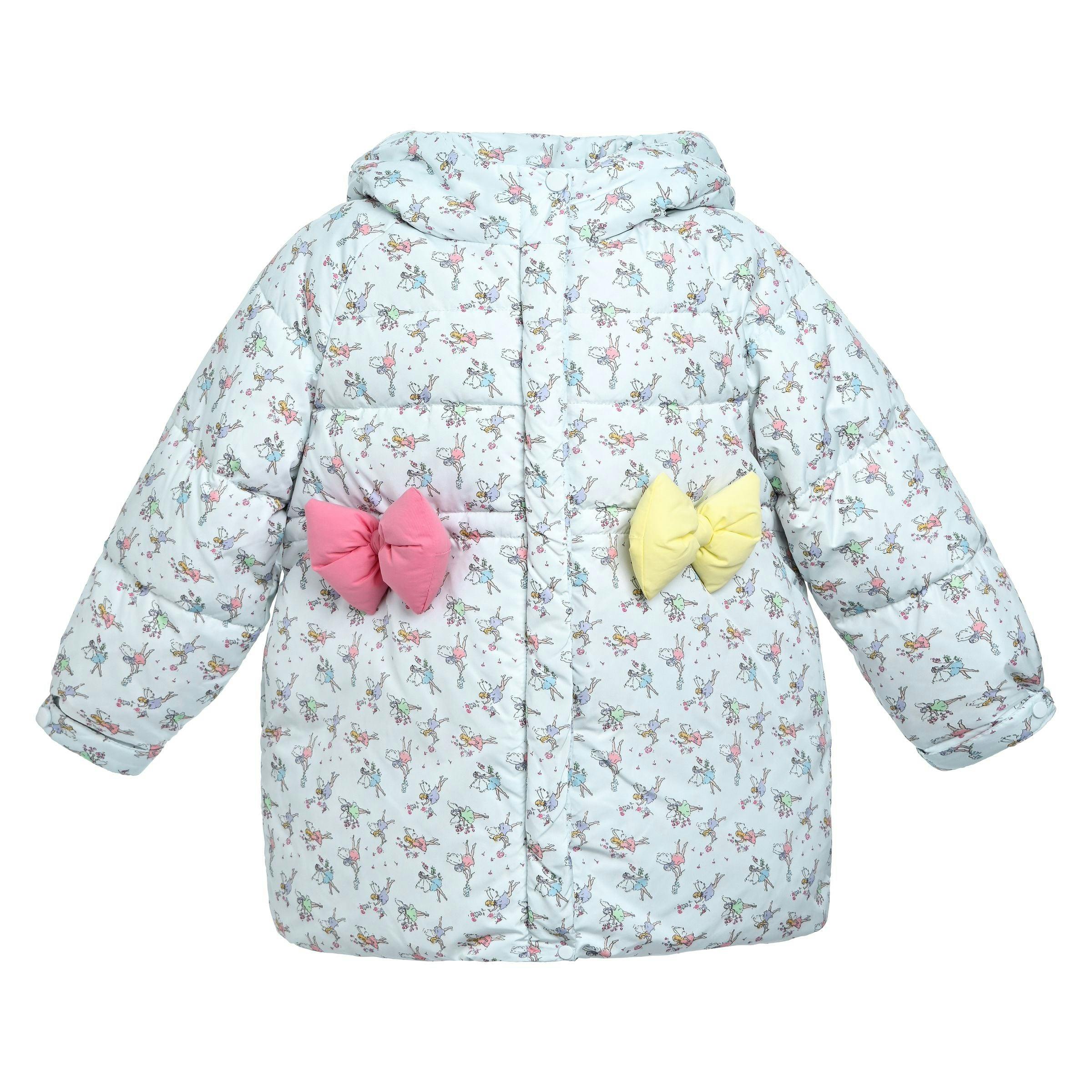 Lavender Floral Bow Hooded Coat