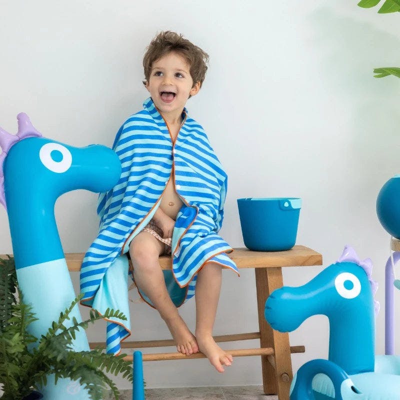 Quut Beach Bag Set Ocean + Road Blue Play Towel