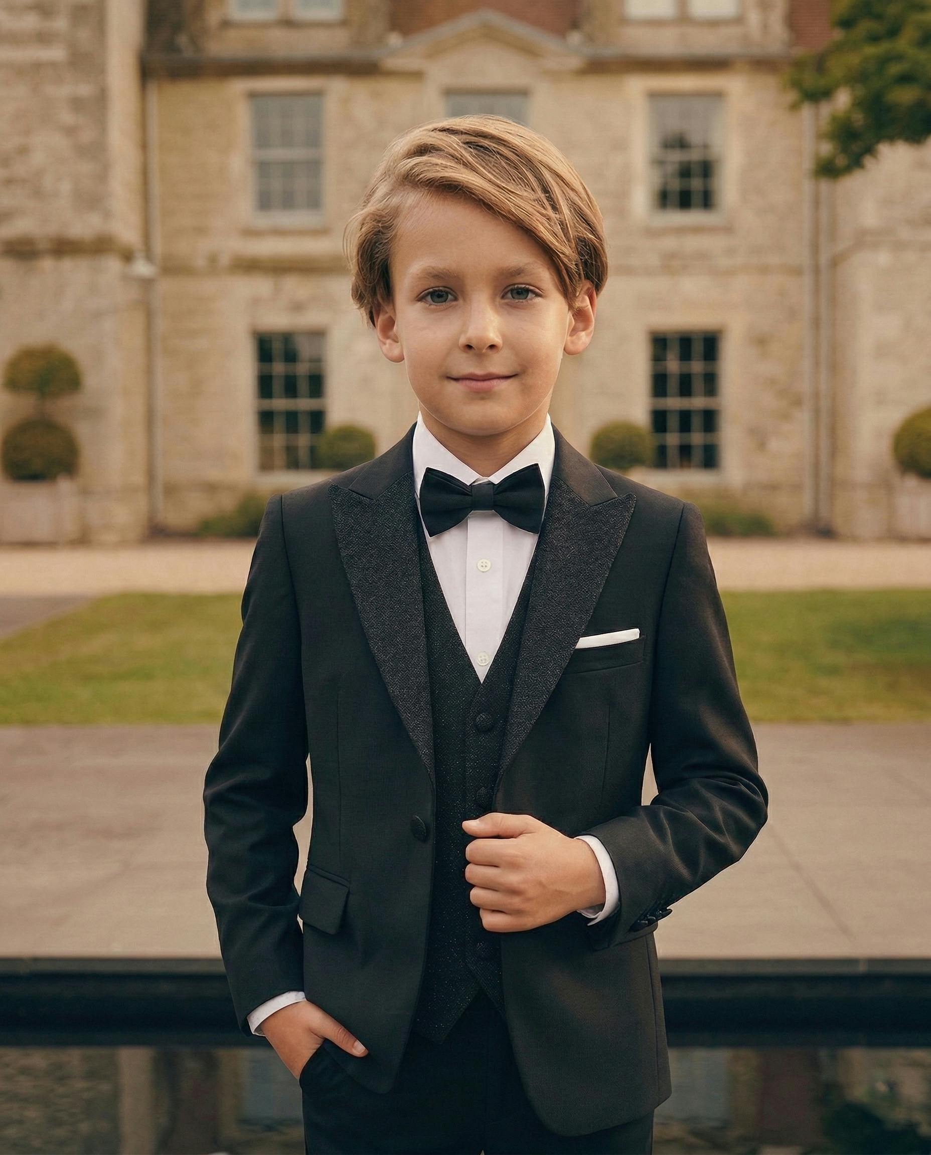 Black Classic Glitter Lapel Suit