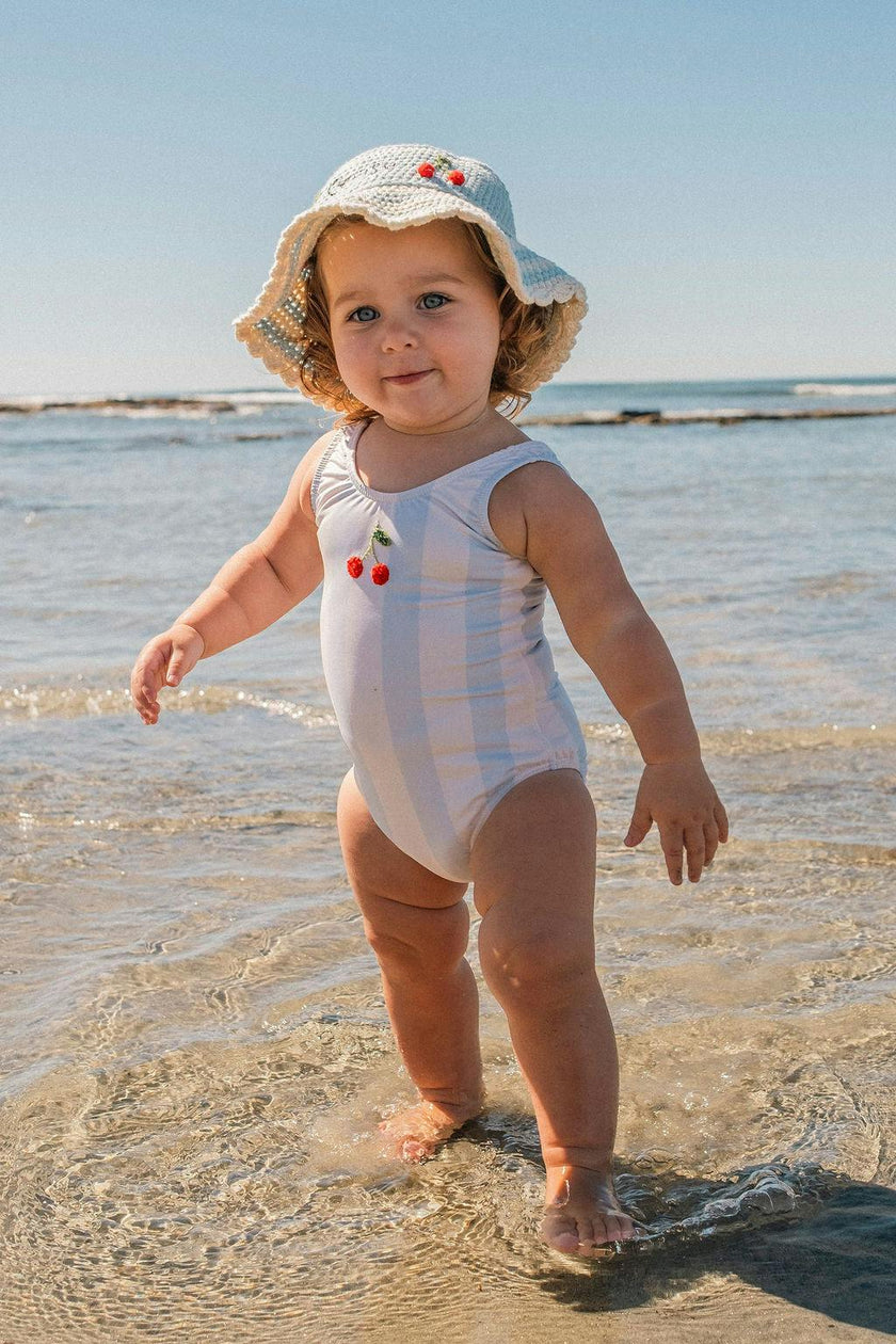 Cherry Swimsuit in Blue Striple