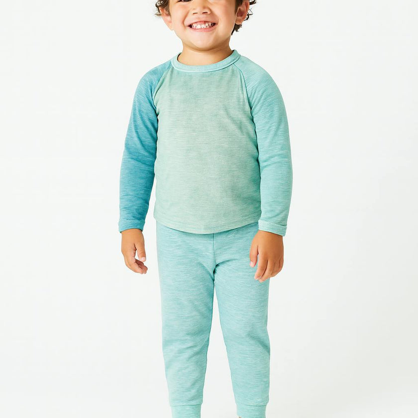 Garment Dyed Marble Slub Rib Tee and Jogger Set