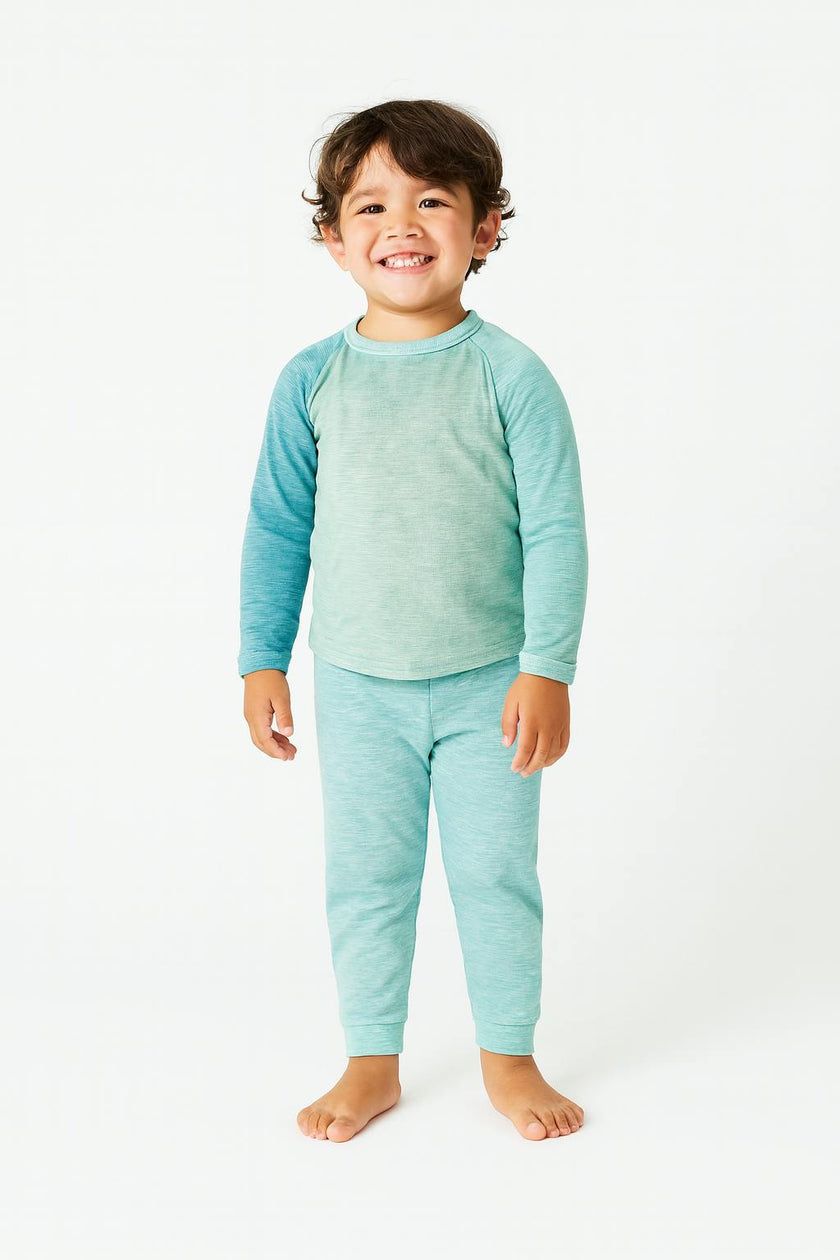 Garment Dyed Marble Slub Rib Tee and Jogger Set