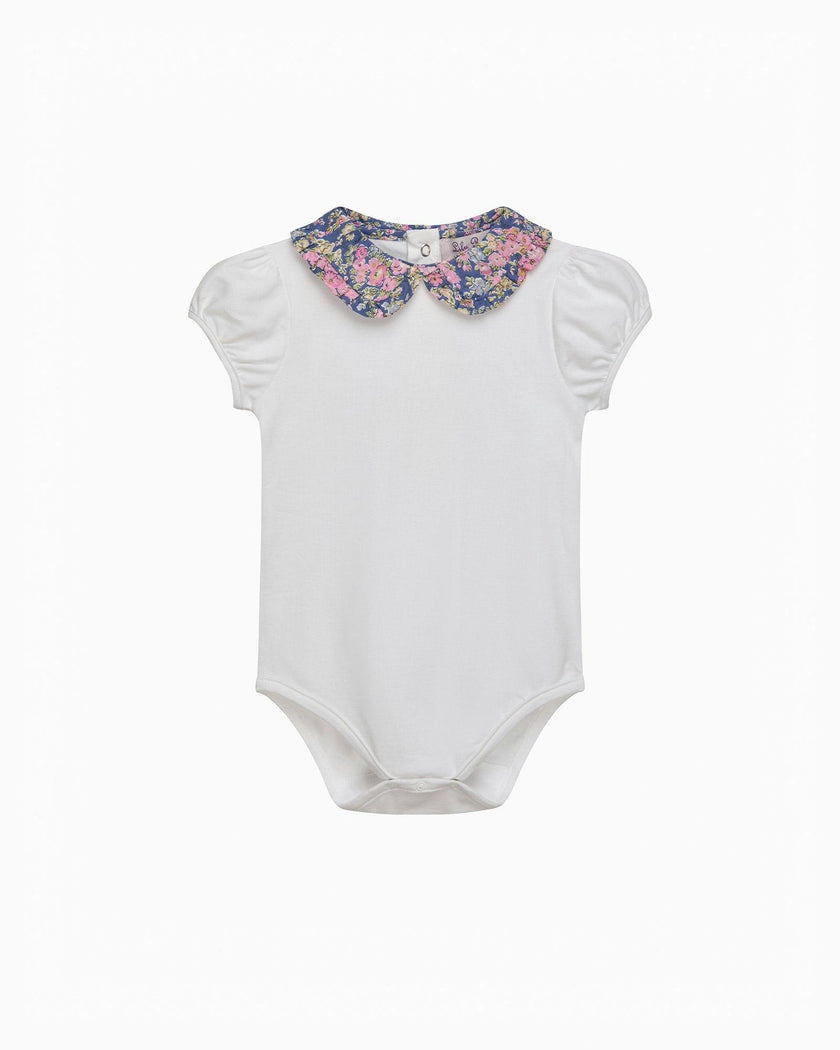 Baby Short-Sleeved Pie Crust Bodysuit in Tatum
