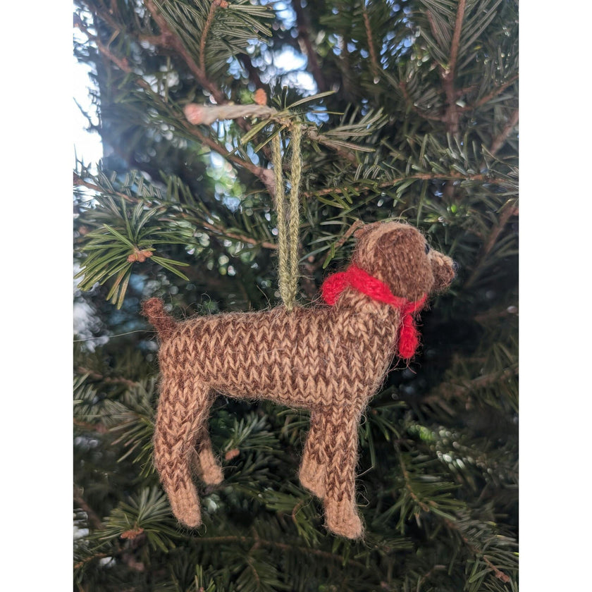 German Short Haired Pointer Dog Hand Knit Christmas Ornament