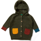 From One To Another Snug Knit Hooded Button-Up Cardigan, Green