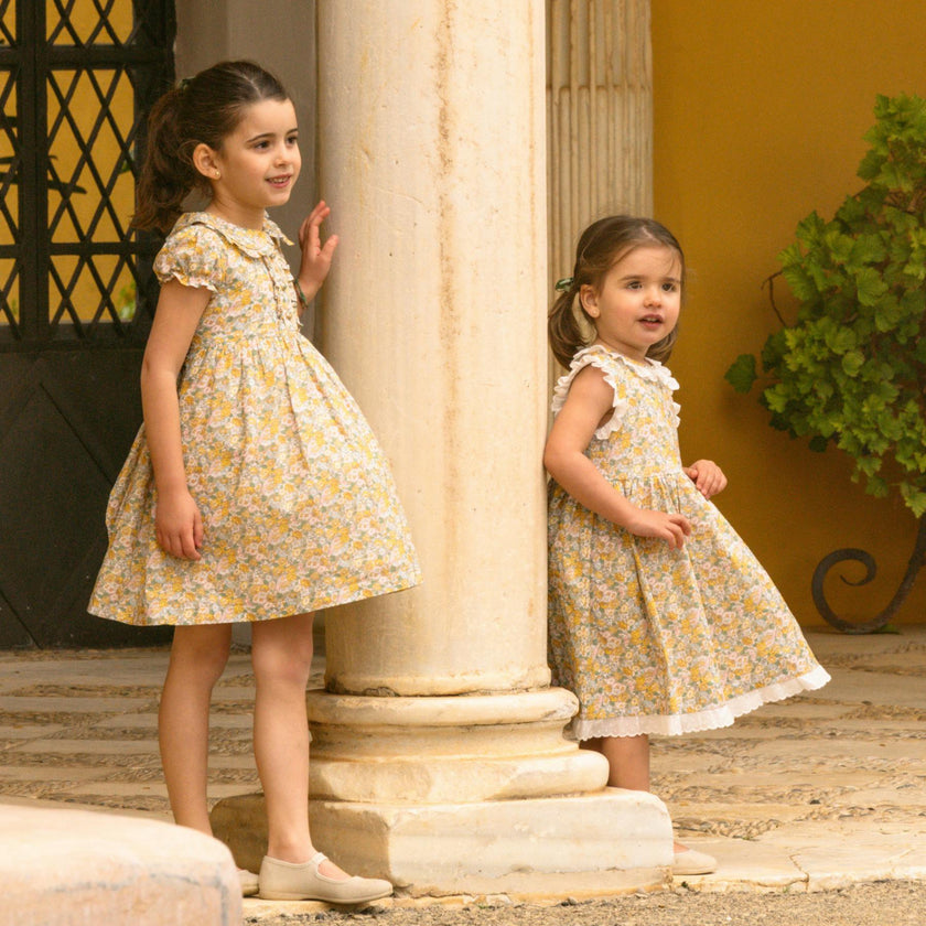 Maria Dress Yellow Green Liberty