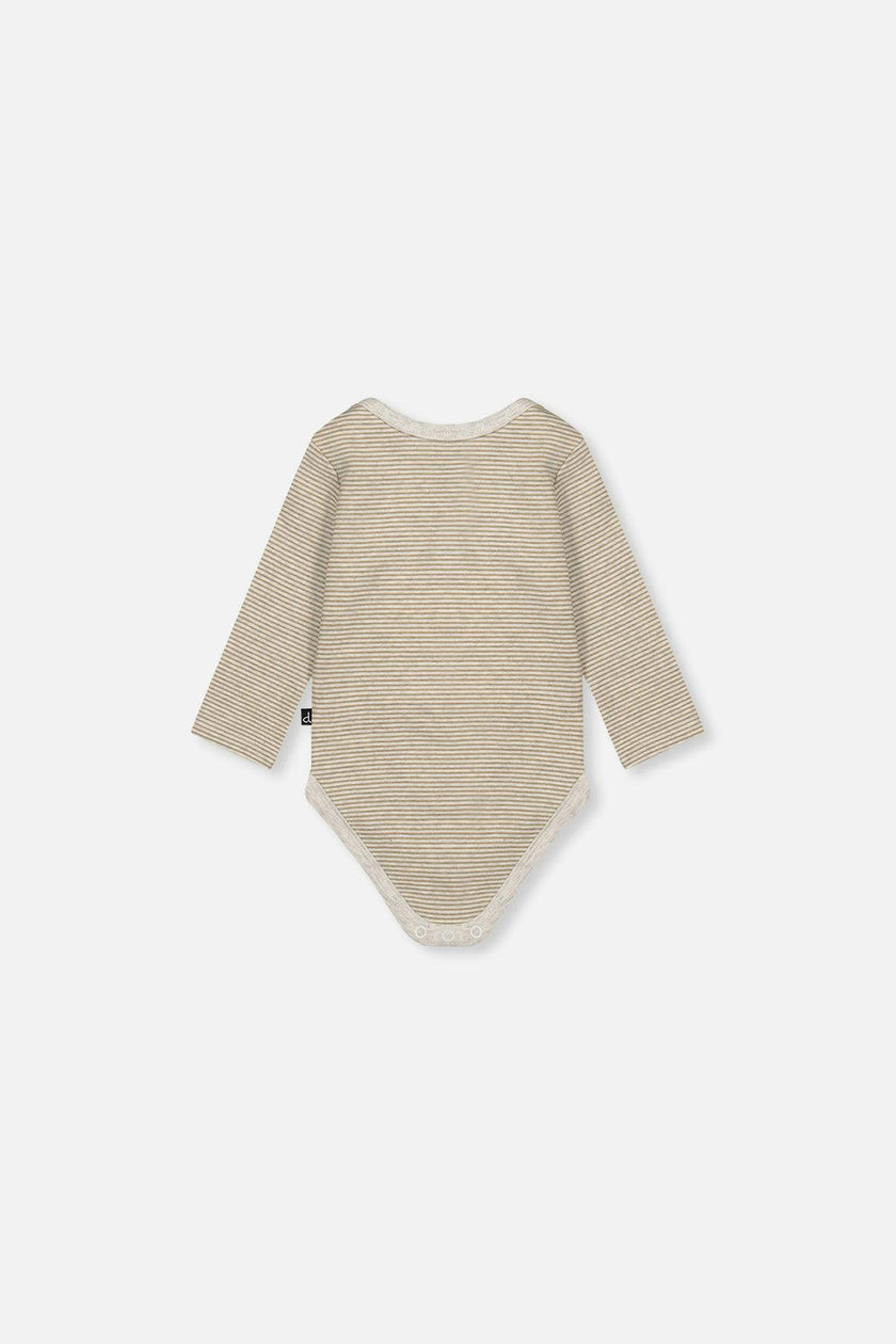 Organic Cotton Onesie Brown And White Stripes
