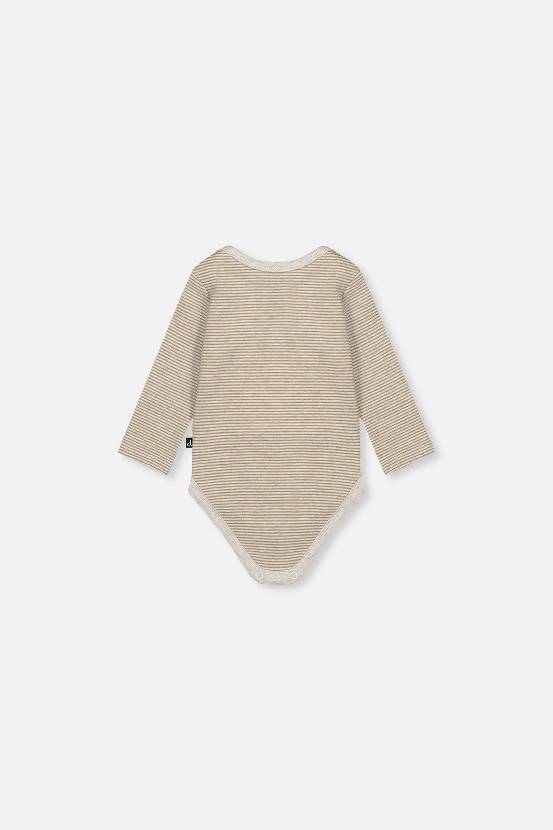 Organic Cotton Onesie Brown And White Stripes