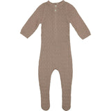 Tiny Tiles Knit Crew Neck Henley Long Sleeve Footie