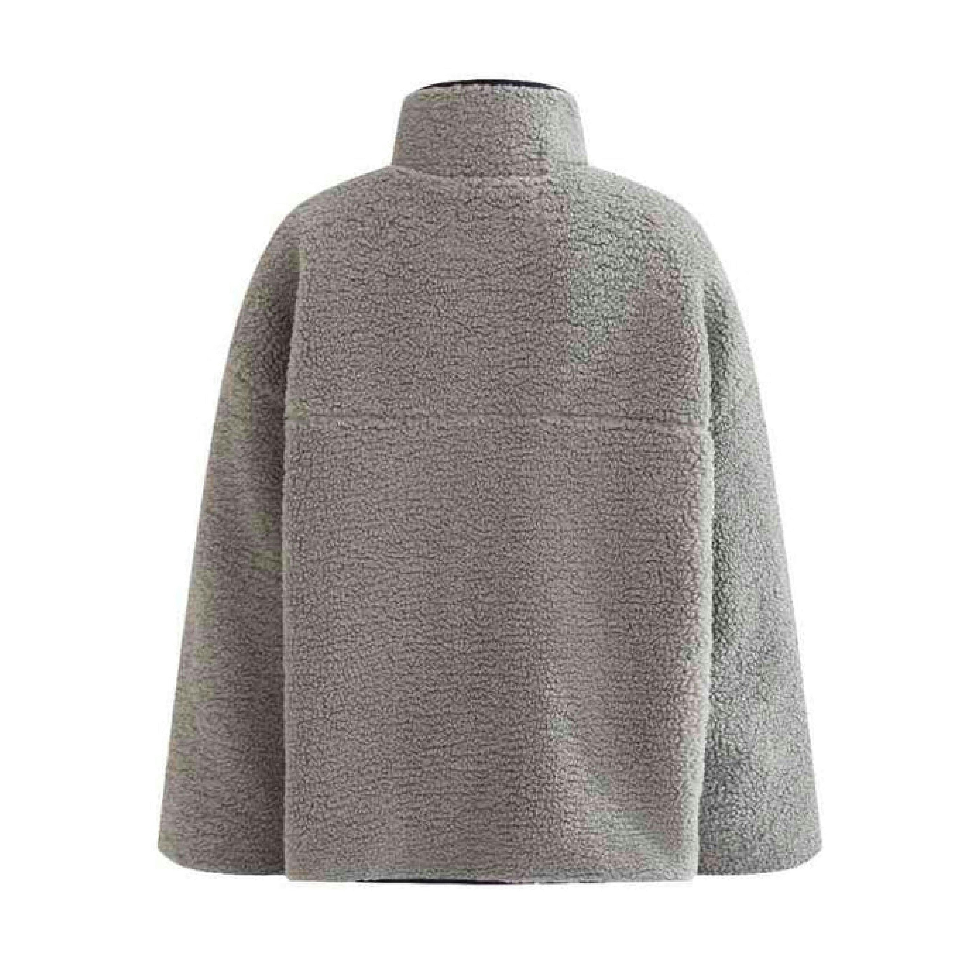 Gray Sherpa Fleece Pullover