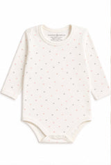 Hearts Print Long Sleeve Bodysuit | 100% Peruvian Pima Cotton