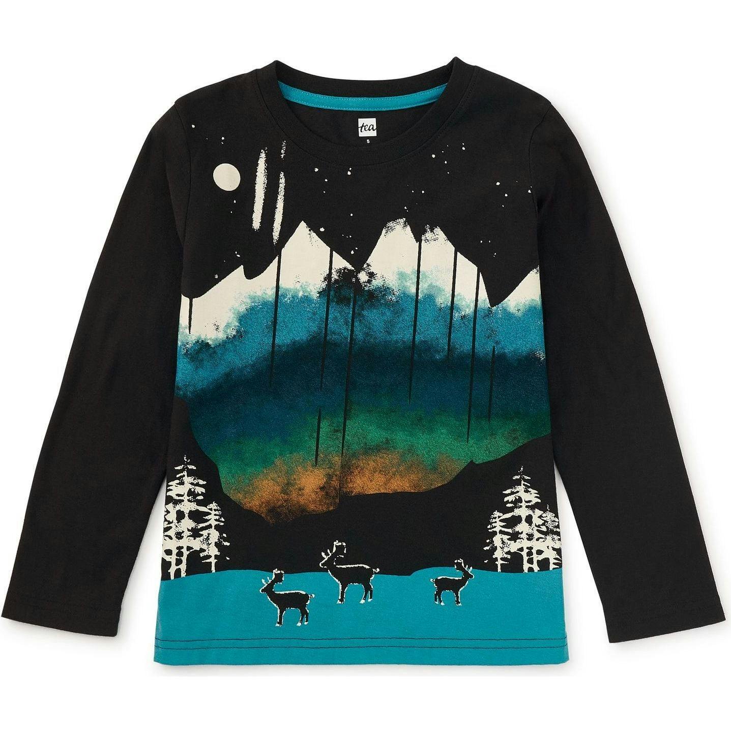 Glowing Lights Graphic Tee, Black
