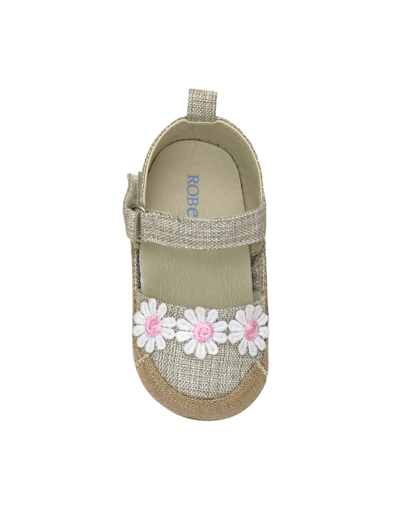 Daisies Tan Lurex Linen Espadrille First Kick