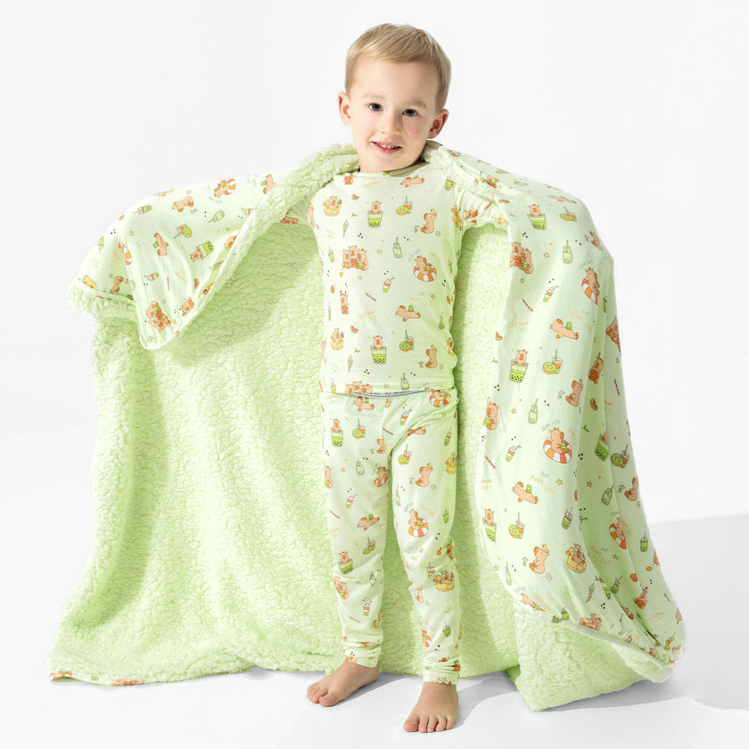 Capybara Boba Bamboo Kids Pajamas
