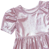 Girls Lame Laurie Dress - Glitter Pink