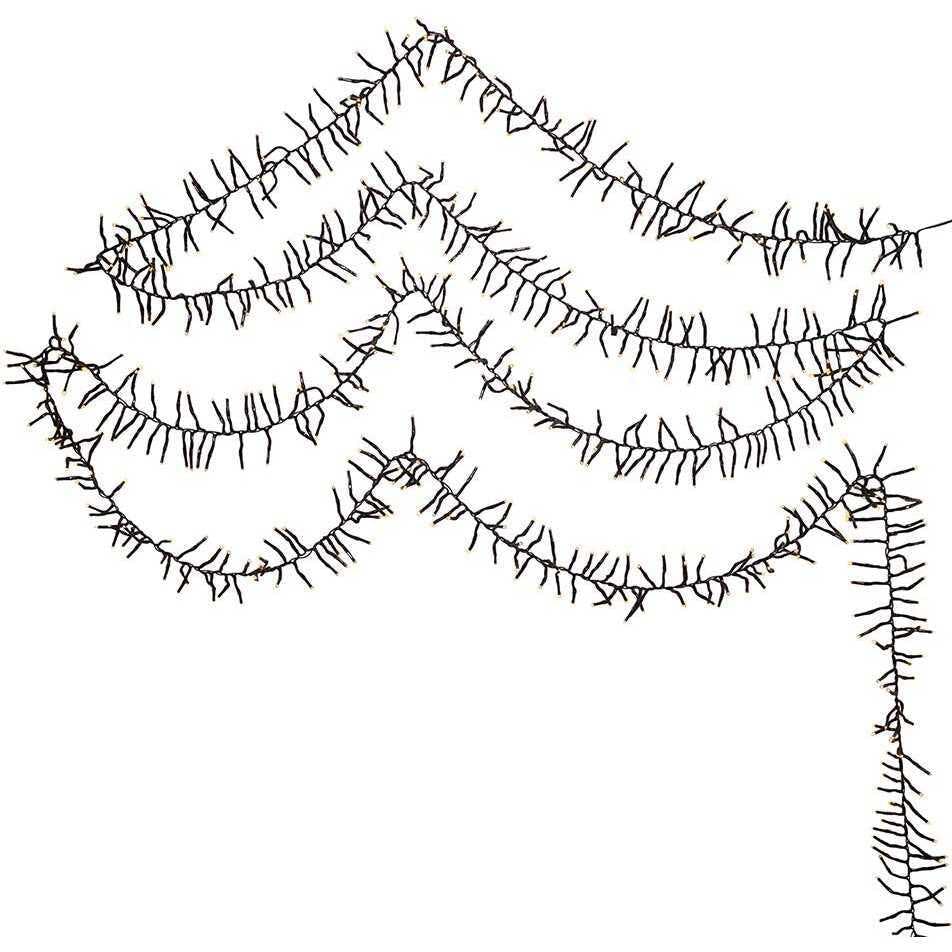 CUL 1000-Light 33-Foot Cluster Garland with Warm White 3MM LED Bulbs