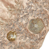 72" Hand Beaded Floral Christmas Tree Skirt Cafe Au Lait Velvet